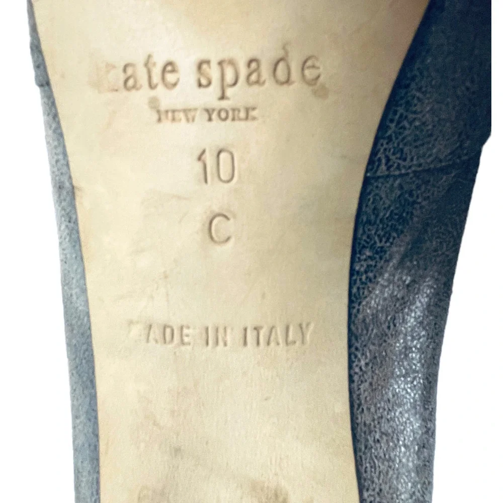Kate Spade Metallic Silver Peep Toe Heel Women’s Size 10